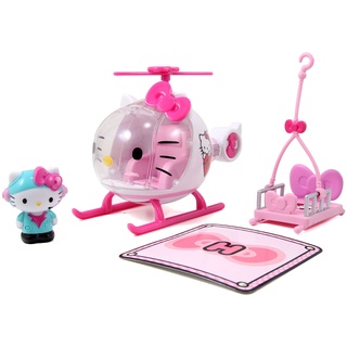 Dickie Toys 253243000 Hello Kitty Helicopter, Hubschrauber, Frontscheibe zum Öffnen, abnehmbare Trage, Figur, die im Cockpit Platz nimmt, 17,5 cm, ab 3 Jahren, Weiß/