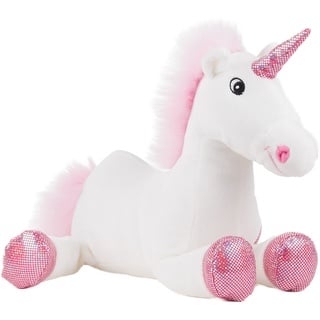 Schaffer 5523 Shiny Plüsch Einhorn, Weiß Pink, 38 cm