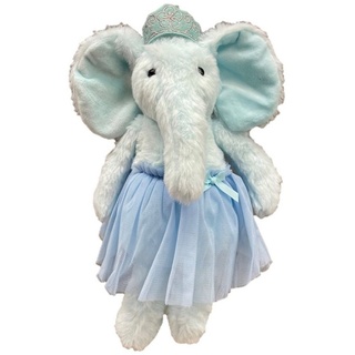 Sweety-Toys Kuscheltier Sweety Toys 13920 Elefant Stoffpuppe Ballerina Fee Plüschtier Plüsch Prinzessin 30 cm mit Krone blau