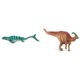 SCHLEICH 15026 Mosasaurus & 15030 Spielfigur -Parasaurolophus Dinosaurs, Mehrfarbig
