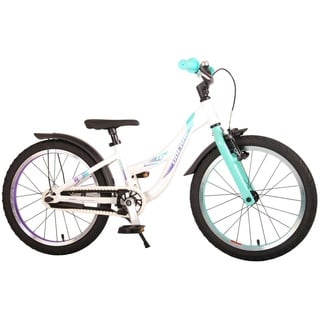 Volare Kinderfahrrad Kinderfahrrad Glamour für Mädchen 18 Zoll Kinderrad in Weiß/Mintgrün