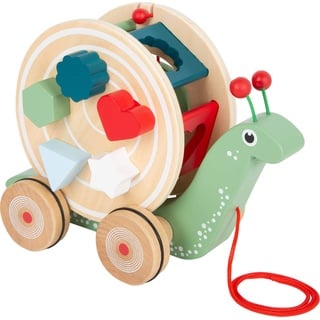 Small Foot Nachzieh-Stecktier Schnecke aus Holz, Motorikspielzeug zum Laufenlernen, für Kinder ab 12 Monaten, 11734, Mehrfarbig