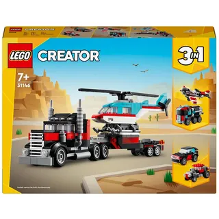 LEGO Creator 3 in 1 31146 Tieflader mit Hubschrauber