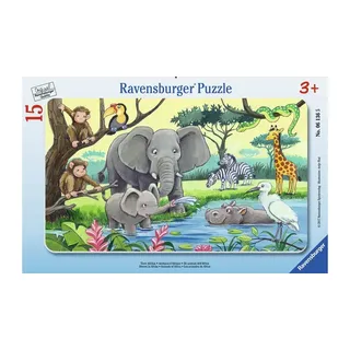 Ravensburger Puzzle - Rahmenpuzzle - Tiere Afrikas, 15 Teile