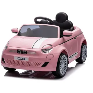 Chipolino Kinder Elektroauto Fiat 500 Fernbedienung, Sicherheitsgurt, MP3, USB rosa