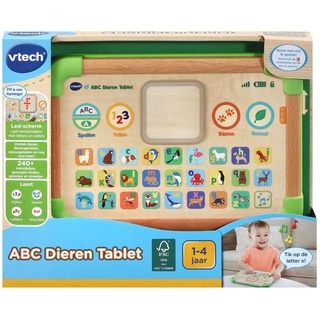 VTech 80-613523 ABC Tiertablet-FSC Holz - Interaktives Spielzeug - Lernen Sie Buchstaben, Buchstaben, Tiere & Tiergeräusche kennen - 1 bis 4 Jahre