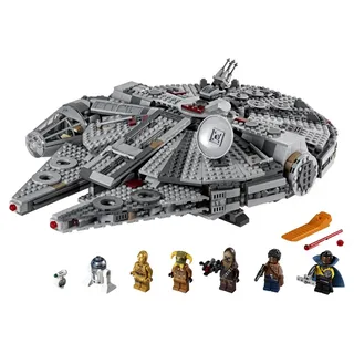 LEGO Star Wars Millennium Falcon Bauspielzeug für Kinder, Jungen & Mädchen, Modellraumschiff-Set mit 7 Figuren inkl. Finn und Chewbacca, C-3PO un...