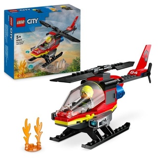 LEGO City 60411 Feuerwehrhubschrauber, Feuerwehr-Spielzeug mit Hubschrauber