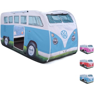 Volkswagen VW-Bulli-Wurfzelt und Pop-Up Zelt für Kinder, UPF50+, Camping- und Spielzelt für Mädchen und Jungen, Blau