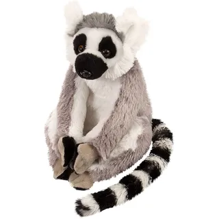 Wild Republic 10880 Plüsch Mini Ringschwanz Maki Lemur ca. 20cm Kuscheltier - Grau