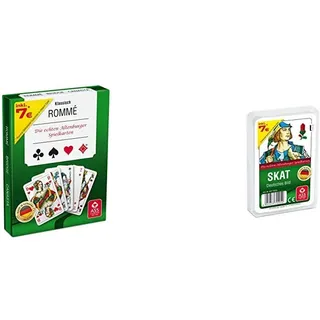 ASS Altenburger 22570071 - Kartenspiel Rommé in Stülpdeckelschachtel & Altenburger 22570205 - Skat - Deutsches Bild Kornblume, Kartenspiel