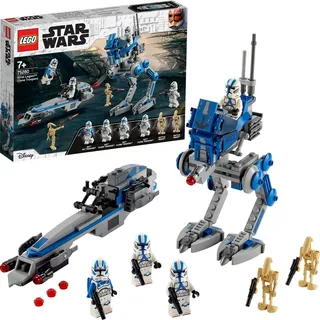 LEGO 75280 Star Wars Clone Troopers der 501. Legion, Bauset mit Kampfdroiden und AT-RT Walker - Beige