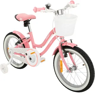 Actionbikes Kinderfahrrad Starlight 16 Zoll, Rosa, Stützräder, Fahrradkorb, Klingel, Kettenschutz (Classic)