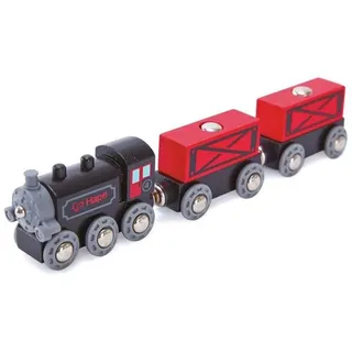 Hape Spielzeug-Eisenbahn Dampf-Frachtzug, Holzeisenbahn Dampflok Holzspielzeug Kleinkindspielzeug ab 3 Jahre bunt