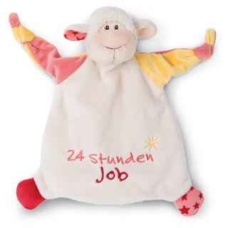 NICI 47130 Lamm 24 Stunden Job 25x25 cm ab 0+ Monaten – Kuscheltuch für Babys & Kleinkinder – Baby Kuscheltier/Schnuffeltuch – Schmusetuch für Mädchen & Jungen, Bedruckt