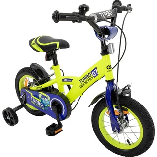 Actionbikes Kinderfahrrad Turbo 12 Zoll, Stützräder, V-Brake-Bremsen, Lenker-/Kettenschutz, Klingel