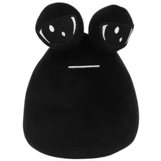 Wiztex Kuscheltier Pou Plüschtier - 23 cm Sad Pou Alien Stofftier Geschenk für Kinder schwarz