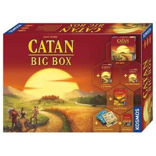 KOSMOS 693152 Catan - Big Box, Exklusiv bei Amazon, Starterset mit Catan - Das Spiel, inklusive Erweiterung, Würfelspiel und 4 Szenarien, für 3 bis 6 Personen ab 10 Jahre, Siedler von Catan