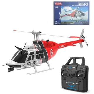 Rxbycxshi C138 RC Hubschrauber, 1:33 RC ERA C138 Bell 206 Flugzeugmodell, 6CH Querruderloser Helikopter mit Höhenhaltung für Erwachsene