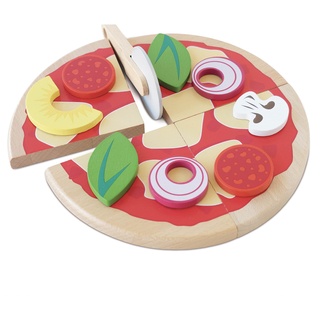 Le Toy Van – Honeybake Rollenspiel Pizzaset aus Holz für Kinder | Küchenzubehör Lebensmittel Rollenspiel