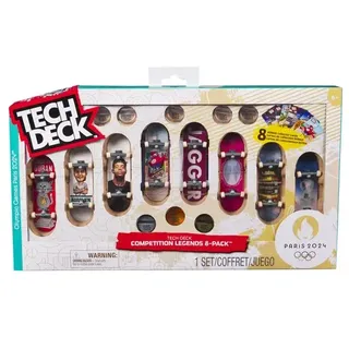 Tech Deck Competition Legends 8-Pack, Set mit 8 authentischen Fingerboards der olympischen Skate-Athleten in Paris 2024