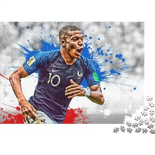 Puzzle 1000 Teile Kylian Mbappé,Paris St German PSG Puzzles Für Erwachsene Jugendliche,unmögliches Puzzle Spielzeug,buntes Fliesenspiel,Geschicklichkeitsspiel Geschenke 1000pcs (75x50cm)