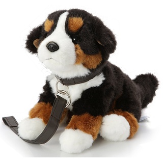 Uni-Toys Kuscheltier Berner Sennenhund Welpe, 19 cm - m./o.Leine - Plüsch-Hund, Plüschtier, zu 100 % recyceltes Füllmaterial Mit Halsband und Leine - 19 cm