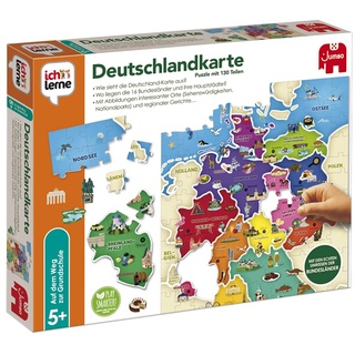 Jumbo - ich lerne Deutschlandkarte – Lernspiel ab 5 Jahren - Kinderspiel für Vorschule und Grundschule