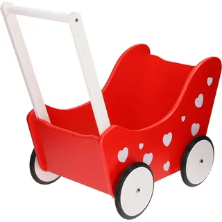 Playwood Puppen Wagen rot mit Herzen