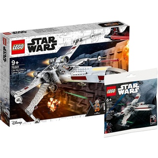Lego Star Wars Set: Luke Skywalkers X-Wing Fighter (75301) + X-Wing Starfighter (30654), Baumodell für Kinder