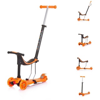Chipolino Cityroller Kinderroller 3 in 1 Multi Plus, 3 Räder, Laufrad, Roller, LED-Lichter orange