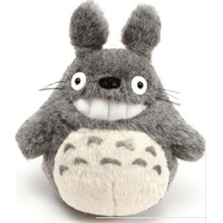 Mein Nachbar Totoro Ghibli Stofftier Plüschtier Kuscheltier Plüsch Figur: Grinsender O Totoro (Miminzuku) Grau 17 cm