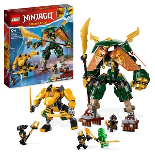 LEGO 71794 NINJAGO Lloyds und Arins Ninja Training-Mechs Set mit 2 kombinierbaren Action-Figuren, Spielzeug für Jungen und Mädchen mit 5 Minifigu...