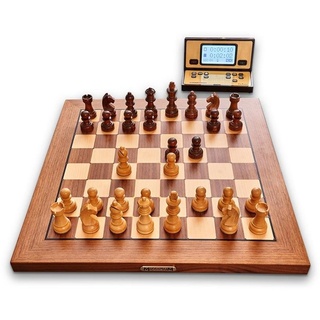Millennium Spiel, Strategiespiel M820 Schachcomputer ChessGenius Exclusive Echtholz, aus Holz, Schachbrett, Schach beige|braun