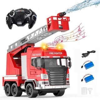 Feuerwehrauto-Spielzeug, Stadtfeuerwehrauto 1:24, 7-Kanal-Doppelbatterie-Bewässerungsauto