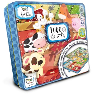 My First Games | Ludo und die Gans für Kinder | Klassische Brettspiele für Kinder und Familien, lehrreich und lustig | Ludo und die Gans | Holzteile, robuste Metallbox, plastikfrei