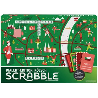 Mattel Games GGN23 - Scrabble Dialekt-Edition Köln, Brettspiel, Gesellschaftsspiel, Familienspiel, ab 16 Jahren