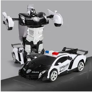 yozhiqu RC-Roboter Ferngesteuertes Auto-Roboter, Auto-Spielzeug, 360-Grad-Drehung, Ein-Klick-Verformung, Kinder-Roboter-Auto-Bausatz-Spielzeug schwarz