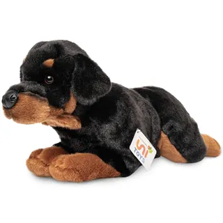 Uni-Toys - Rottweiler, liegend - 39 cm (Länge) - Plüsch-Hund, Haustier - Plüschtier, Kuscheltier, Schwarz-braun