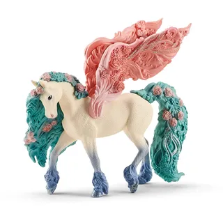 schleich BAYALA 70590 Majestätisches Glitzer Blumen Pegasus Einhorn - Magisches Einhorn mit Flügel und Glitzer-Details - Teil der Figuren Welt Einhorn Spielzeug ab 5 Jahren, Pink