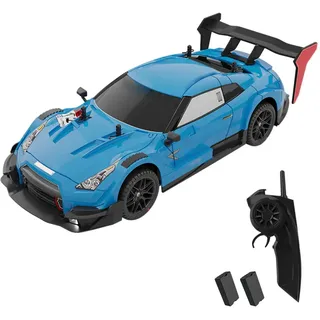 Ferngesteuertes Auto, Rennauto, Driftauto, 40 km/h, 4WD, Hochgeschwindigkeits-Rennauto, Geschenk fuer Kinder, RTR mit 2 Batterien - Blau