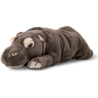 Uni-Toys Kuscheltier Nilpferd, liegend - 30 cm - Plüsch-Hippo, Flusspferd, Plüschtier, zu 100 % recyceltes Füllmaterial