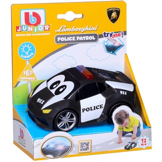 BB Junior Lamborghini Police Patrol: Spielzeugauto Lamborghini mit Licht & Sound, ab 12 Monaten, 12 cm. schwarz (16-81206)