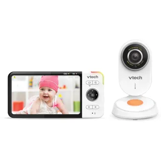 VTech VM818 HD Babymonitor – Video-Babyphone mit Weitwinkelkamera – HD-Video, klarer Sound, 5" LCD-Farbbildschirm und Nachtsichtfunktion – Mit Gegensprechfunktion, Schlafliedern und Geräuschen