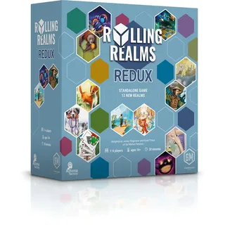 Stonemaier Games: Rolling Realms Redux | Ein leichtes, strategisches, eigenständiges Roll-and-Write-Spiel für Familien und Erwachsene, 1–6 Spieler, 30 Minuten, ab 14 Jahren