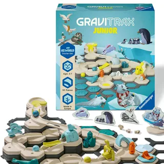 Ravensburger GraviTrax Junior Starter-Set L Ice 27060 - Murmelbahn überwiegend aus nachwachsenden Rohstoffen mit Themenwelten, Lern- und Konstruktionsspielzeug für Jungs und Mädchen ab 3 Jahren