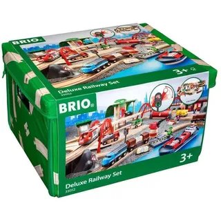 BRIO World 33052 Straßen & Schienen Bahn Set Deluxe – Straßen & Schienen für die BRIO Eisenbahn – Kleinkindspielzeug empfohlen für Kinder ab 3 Jahren