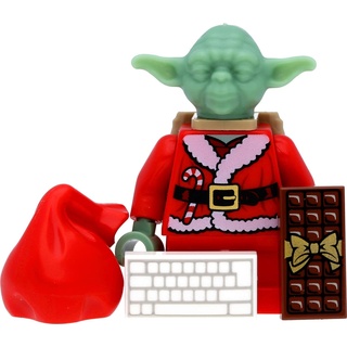 LEGO Star Wars Minifigur Jedi Meister Yoda (als Weihnachtsmann, Santa Yoda) mit Zubehör
