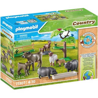Playmobil® Konstruktions-Spielset Bauernhoftiere (71307), Country, (24 St), teilweise aus recyceltem Material; Made in Germany bunt