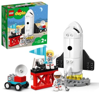 LEGO 10944 DUPLO Spaceshuttle Weltraummission, Spielzeug-Rakete mit Steine für Kleinkinder ab 2 Jahre, mit Astronauten-Figuren